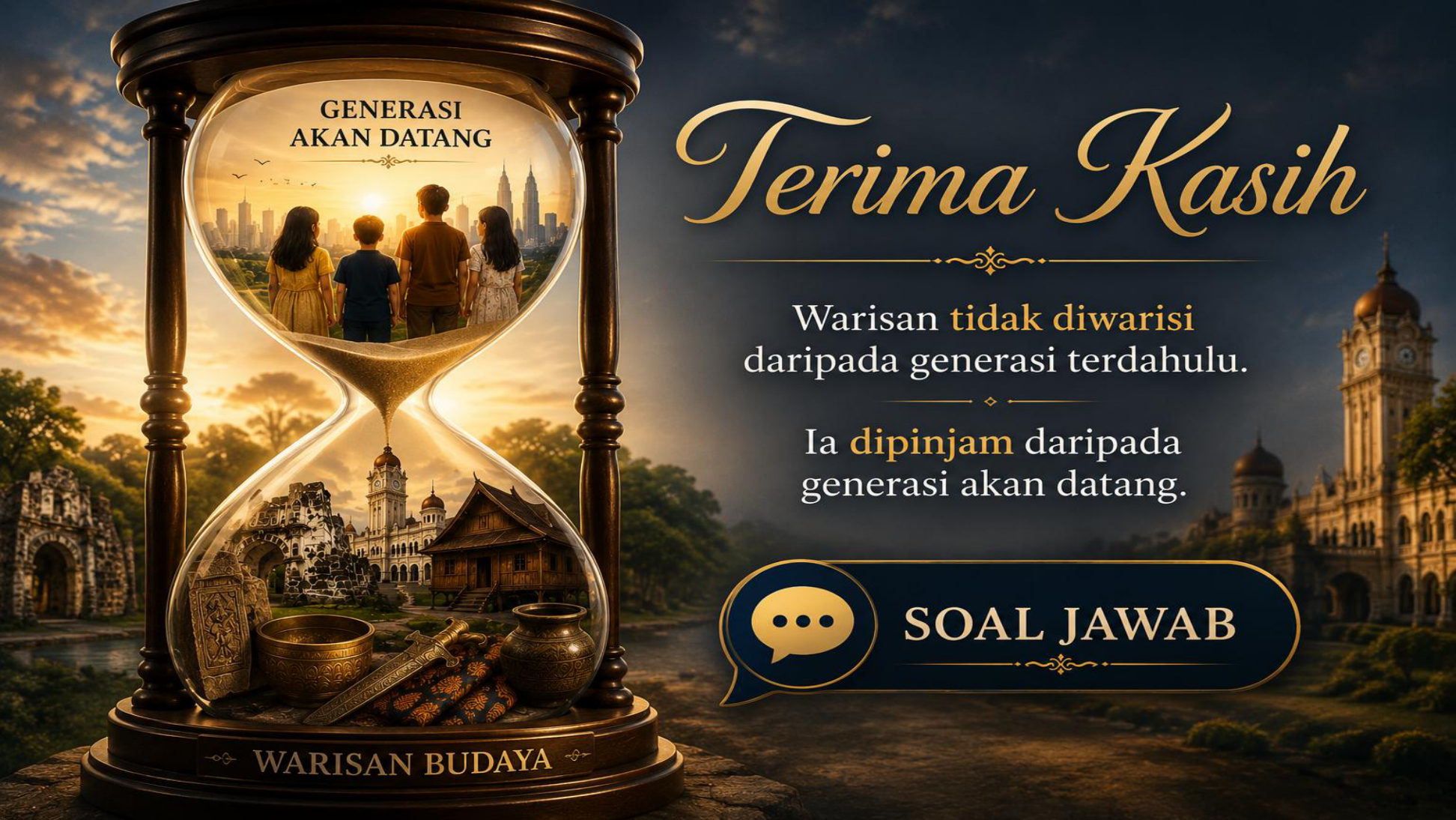 Visual jam pasir dan generasi akan datang